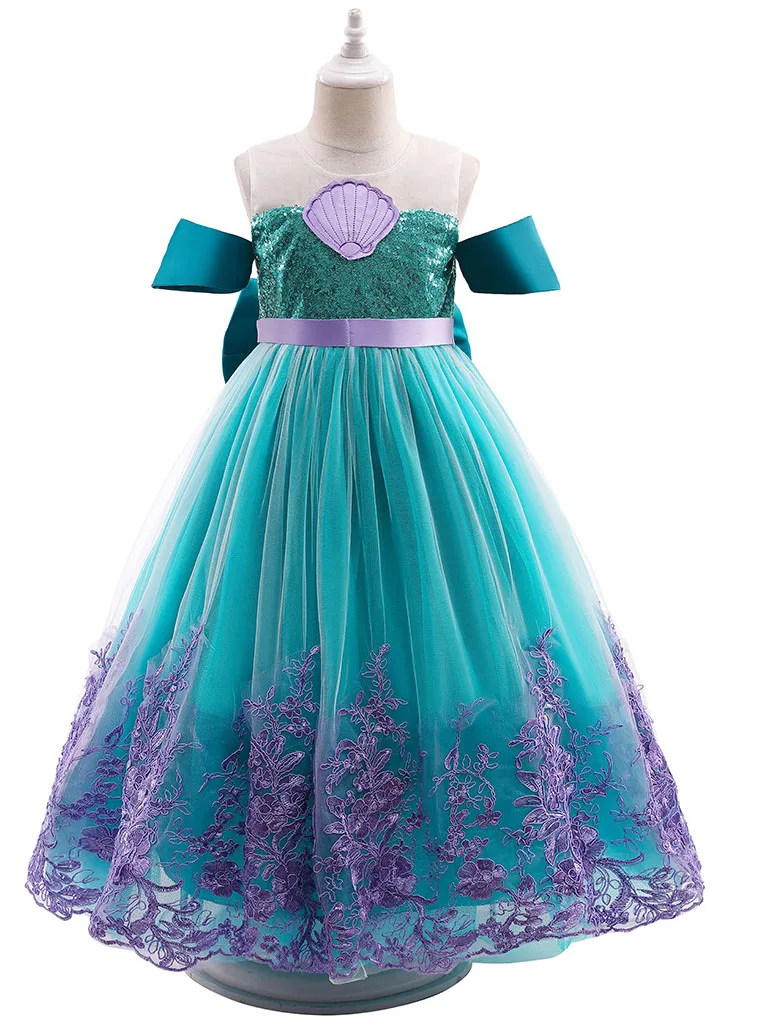 Ecowalson Fille Princesse Robe Sirène Fille Ariel Robe la Petite