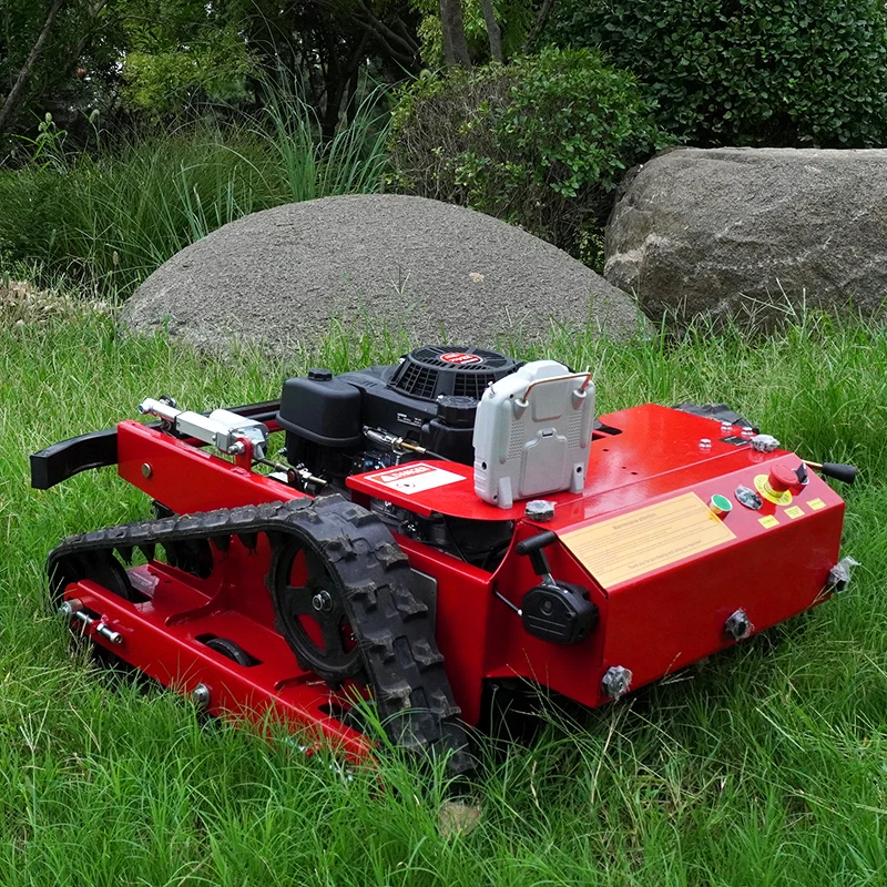 Multi-functional Self-propelled Tracked Robot Lawn Mower AWY-550L Gasoline Remote Control Garden Lawn Mower Weeding Machine