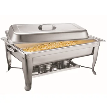 Buphex SS201 High Quality Economy Chafer 9L 533-2 Foldable Chafing Dish 8L with GN1/2x2 Food warmer for hotel,restaurant, buffet