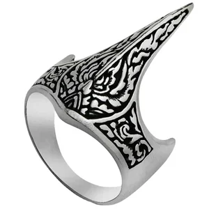 Customized 925 Sterling Silver Oxidation Spike Ring,Sultan Sword Detailed Ottoman Ring,men Silver Rings Turkey 925 Sterling