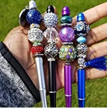Sturdy Heavy 12 Colored Constructed Entirely Add a Bead Blank Wholesale Metal Beadable Pens for Diy