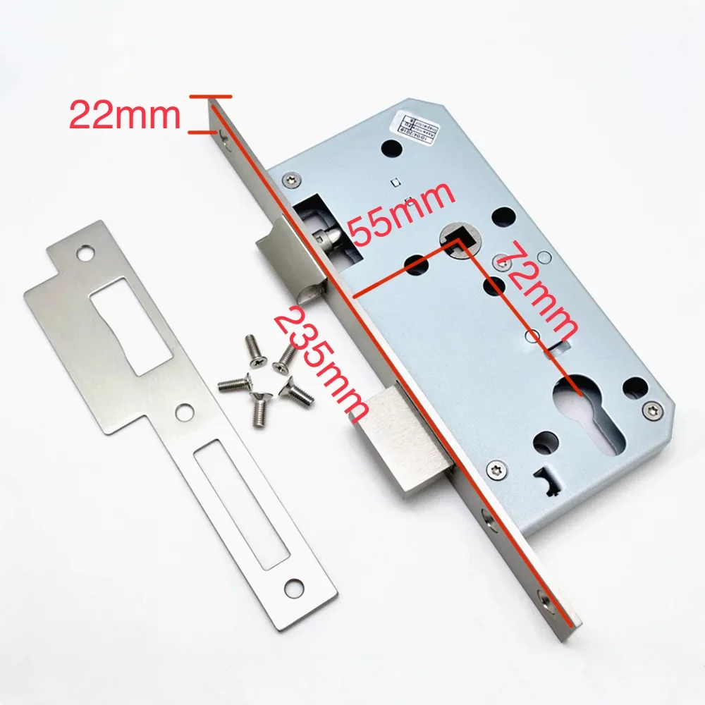 Factory Price Various Sizes Smart Door Lock Body Stainless Mortise Biometric Fingerprint Digital Password Key Card Lock Case