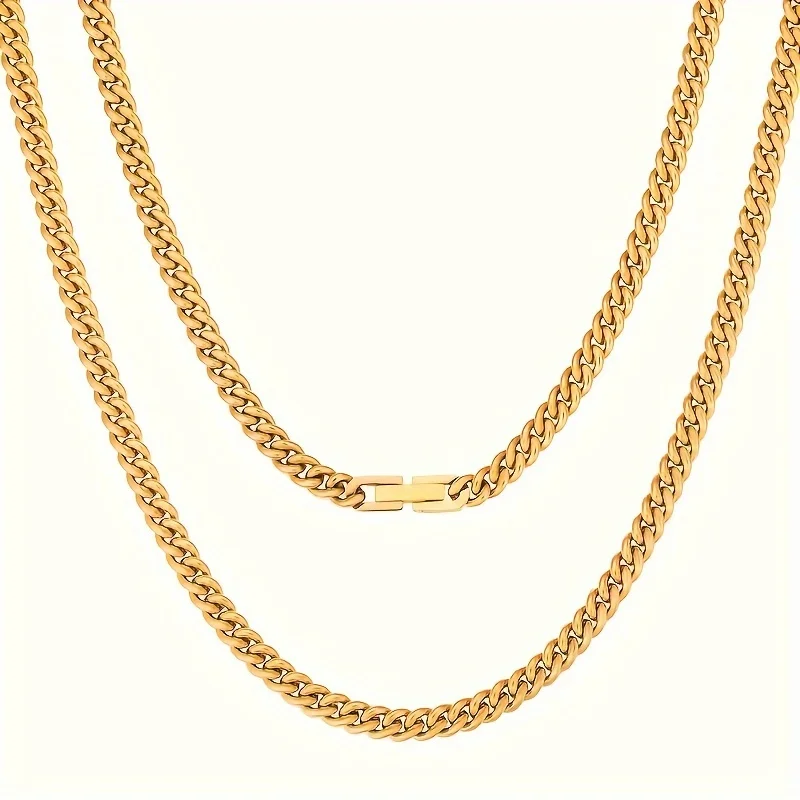 USA 5mm Cuban Link 18K Real Gold Plated Miami Cuban Curb