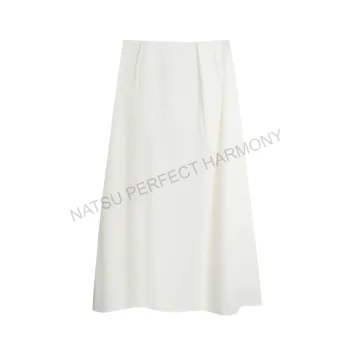A-line small wave mid length skirt
