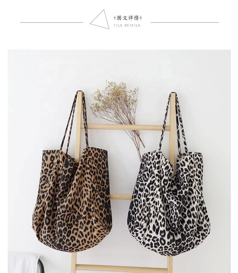 Oversize Leopard Large Capacity Tote Bag Panther Print Graphic Cloth Shoulder Shopper Bags