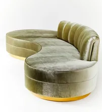 European Dubai living room furniture sofa set modern couch Luxury Suede Curved sofas