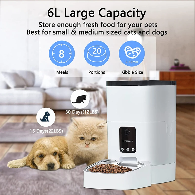 Tuya Smart Durable Pet Feeders Dog Cat Food Dispenser Wifi Camera Smart ...