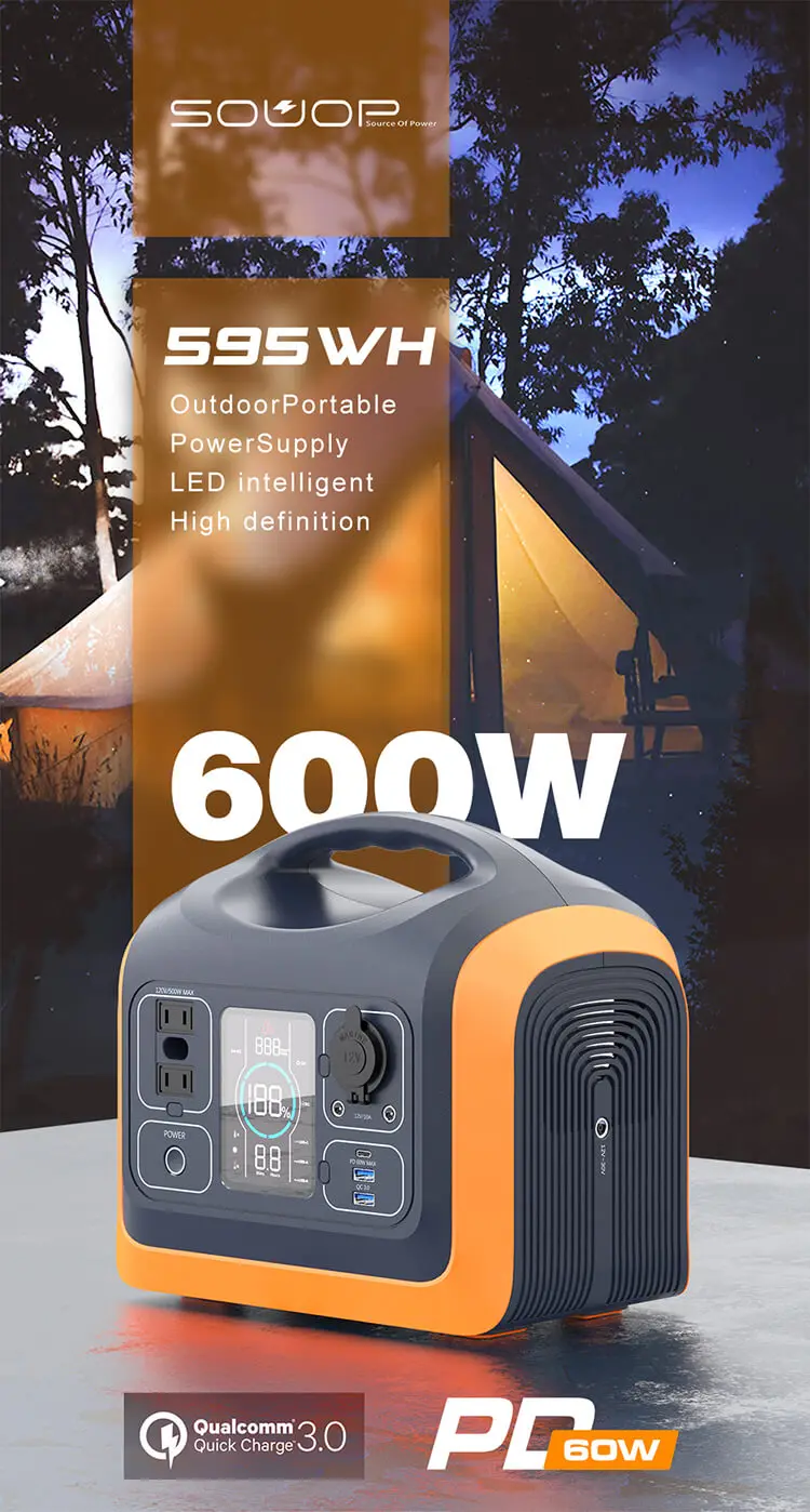 600w Tragbare Kraftwerk Powerstation Emergency Camping Outdoor Lifepo4