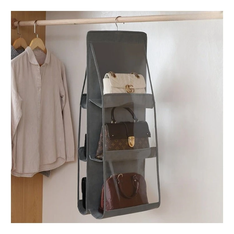 Transparent Double-Sided Pocket Hanging Handbag Organizer