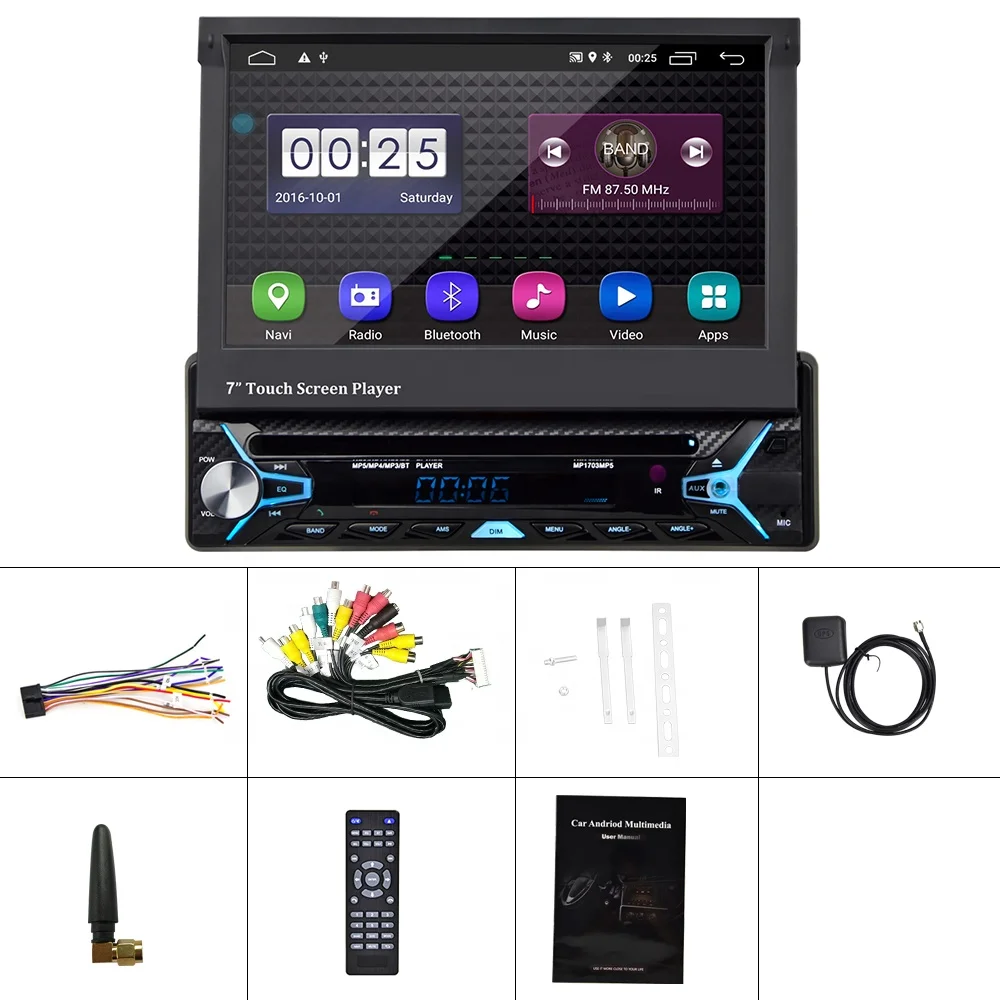 Autoradio Android Podofo 7 Pollici Touchscreen - Bluetooth, GPS, WiFi, Mirror Link E Telecamera Di Retrovisione