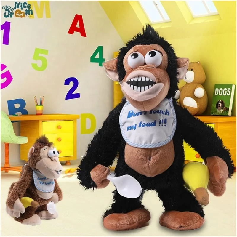 Singe Peluche électronique Qui Chante, Danse Et Joue De La Guitare – Lunettes, Look Rock, 6 Chansons