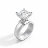 Anillo de silicona plateado - 2CT CZ