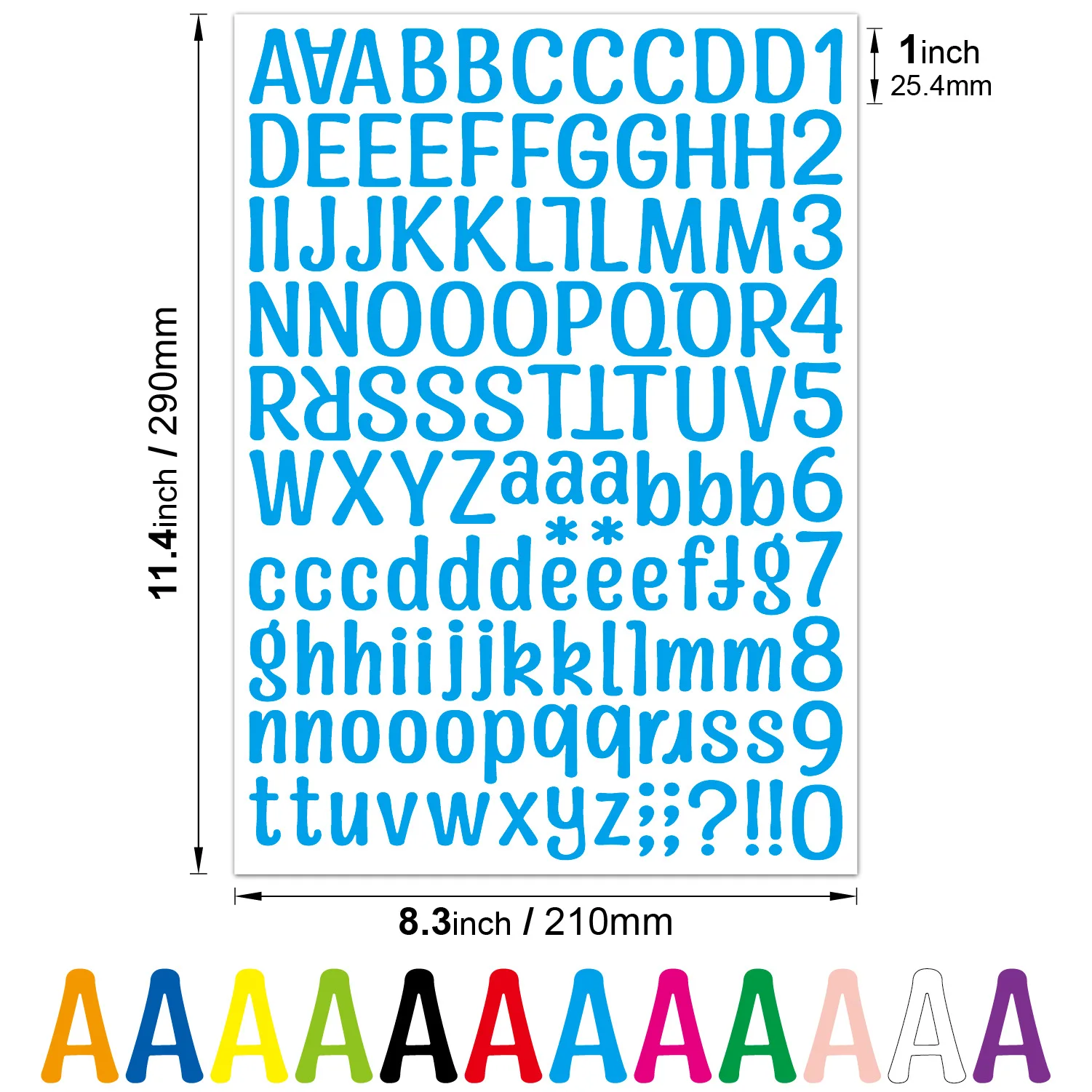 Letter Stickers Colorful Alphabet Stickers Vinyl Self-Adhesive Number Alphabet Vinyl Sticker, Mailbox Numbers Labels DIY Crafts