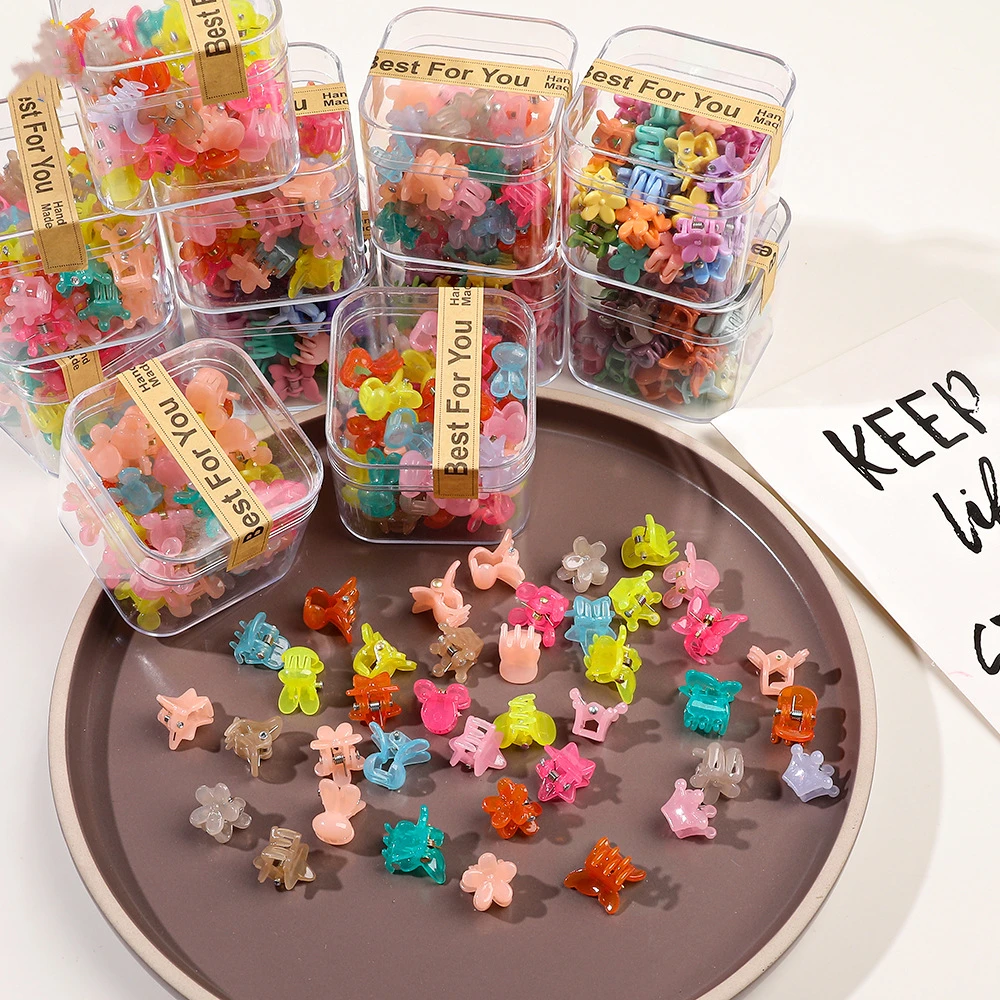 Модный и милый конфетный цветной мини-зажим: легкие и компактные Детские аксессуары для волос и головные уборы