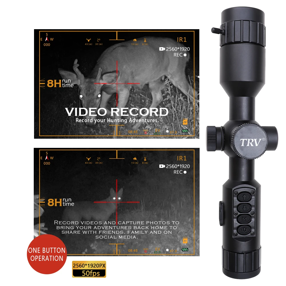 High-powered Night Vision Scope with 7-19x Digital Zoom