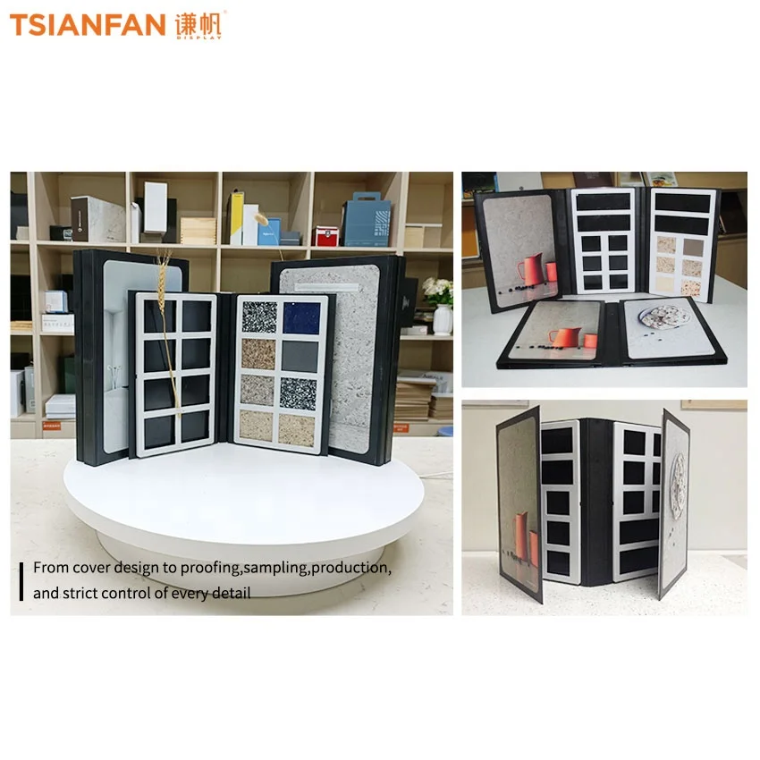 Wholesale Stone Display Custom Capacity Quartz Plastic Specimen Book Cardboard Catalog Granite Folder Marble Tile Sample Books