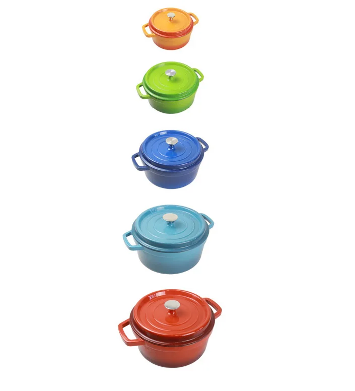Multi Cast Iron Enamel Casserole Kitchen Cookware Stew Pot Gas Stove