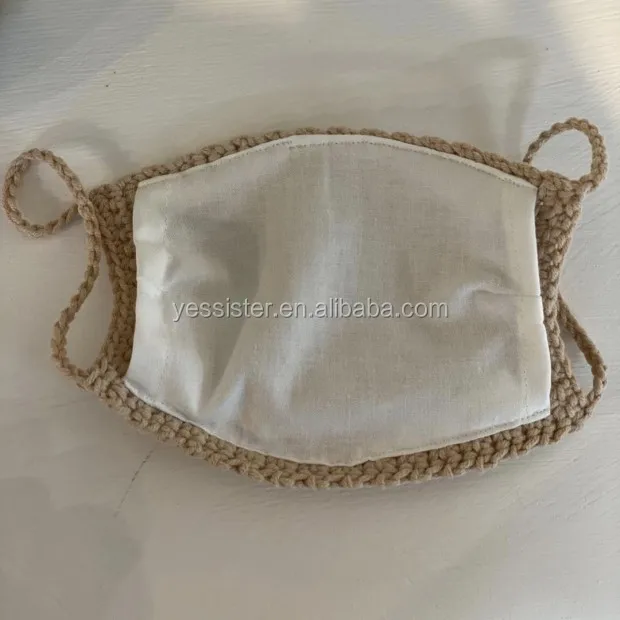 
 Высококачественные вязаные крючком хлопковые маски для лица ручной работы  