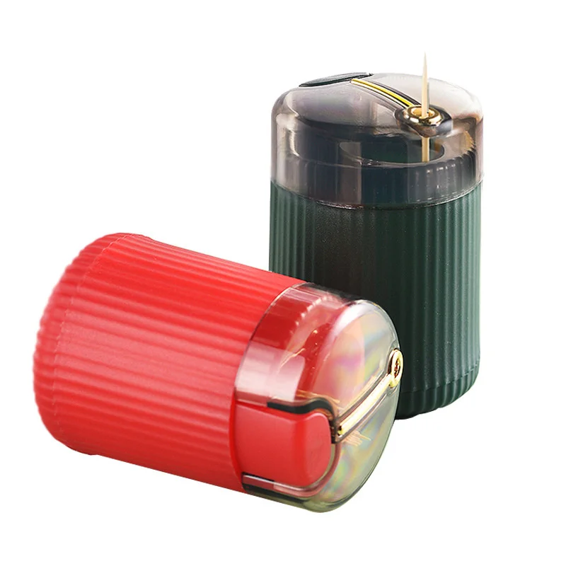 Portable Automatic Press Toothpick Dispenser Storage Box Plastic Toothpick Holder Container Organizer