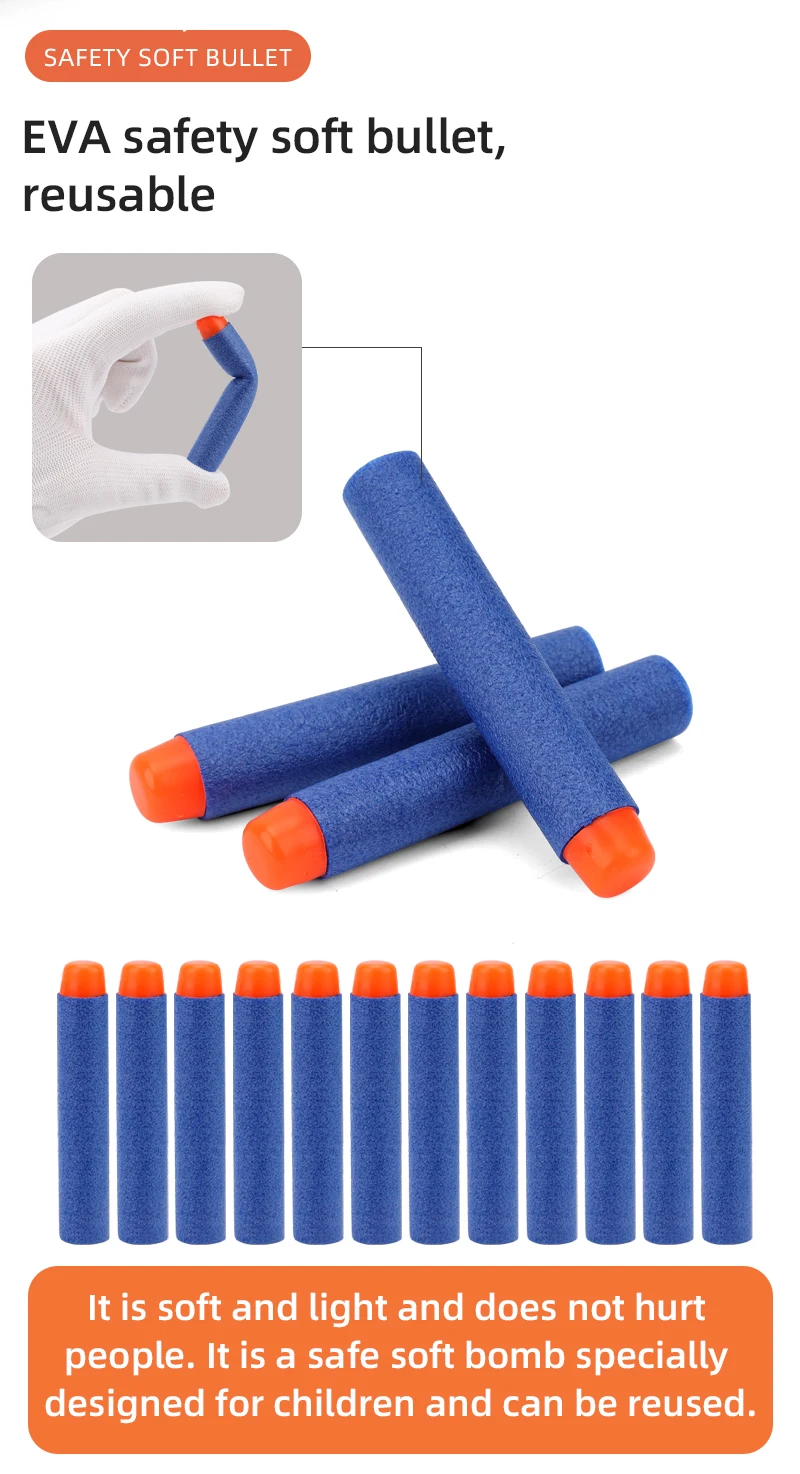 Bala De Recarga Suave Para Arma De Brinquedo Nerf, Brilho Branco