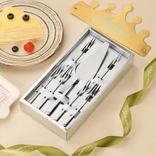 Creative stainless steel cake cutlery high-end gift box combination tableware set