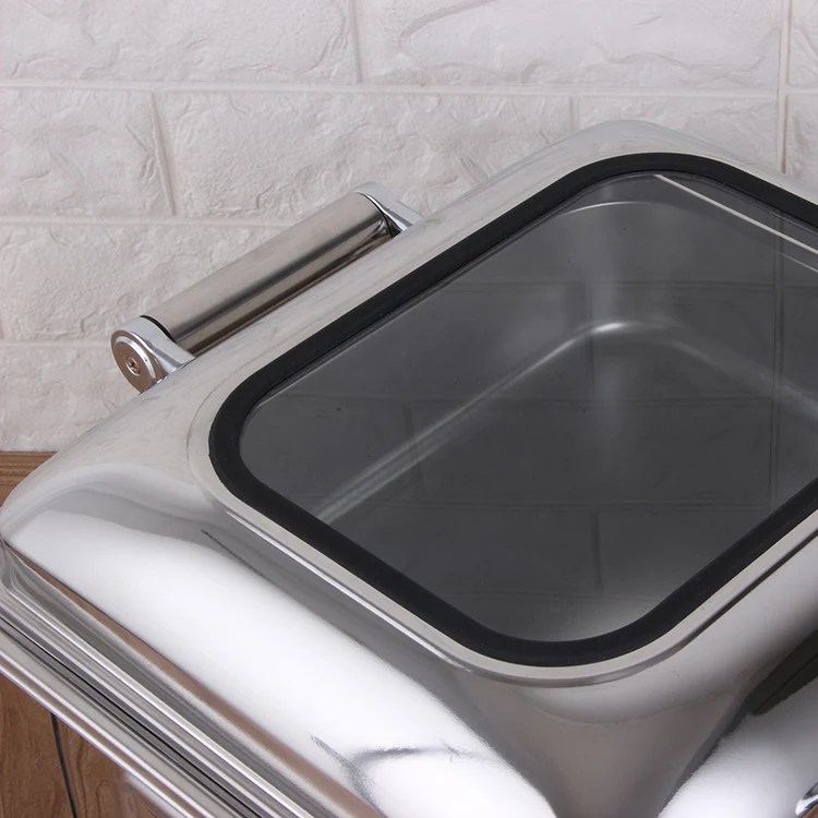 China Good Quality Chafer Dish Buffet Set Hotel Automatic Hydraulic Dining Stove Food Warmer Set Stainless Steel Chafing Dish_11