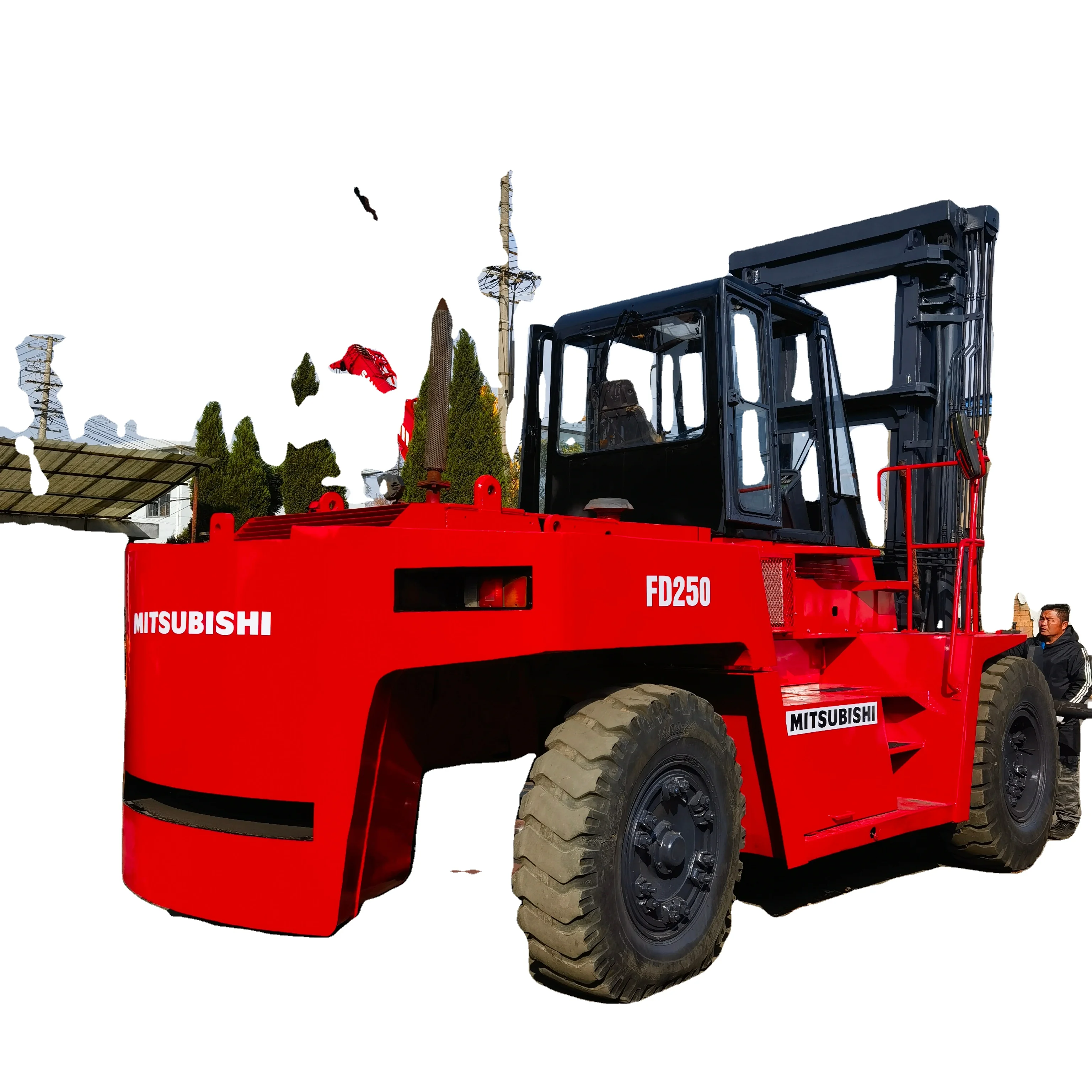 Heavy 25t Mitsubishi FD250 25 ton used diesel forklift for cheap Sale ...