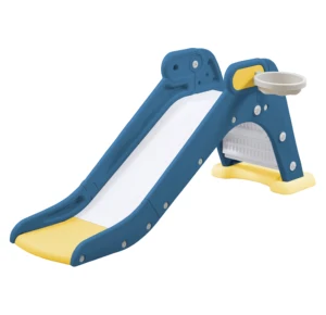 Factory-Sold European Dinosaur 2-in-1 Indoor Basketball Hoop Small Educational HDPE Material Slide for Playhouse Home Daycare