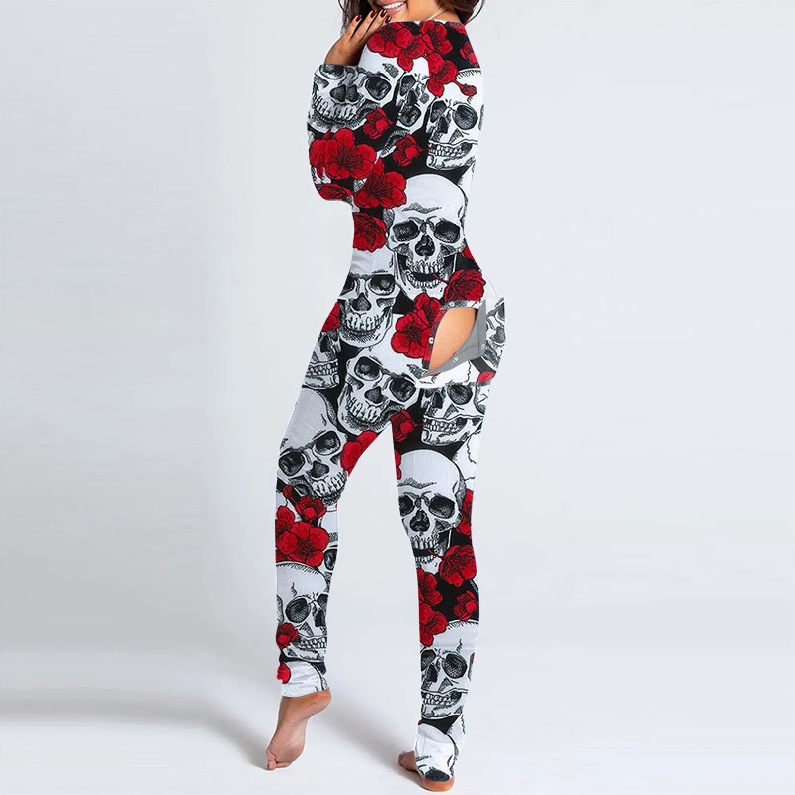 Wholesale Halloween New Fashion Onesie with butt flap Pijama Long Sleeve  Romper Jumpsuit Breathable Adult Pajama Set Sleepwear From m.alibaba.com