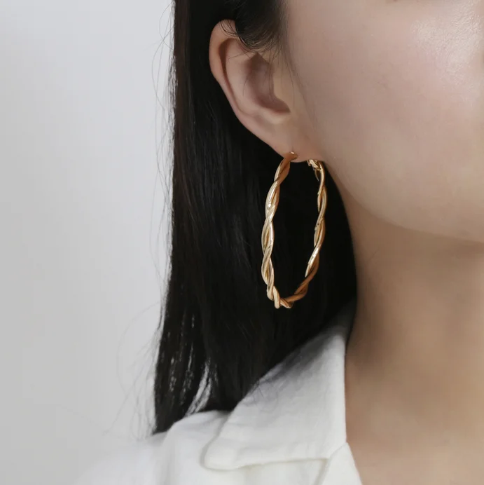 XG1206 2020 женские новые персонализированные креативные геометрические двойные кольца, узелковые серьги в стиле ретро, круглые серьги в форме монеты