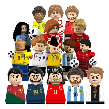 World Famous Soccer Stars Series Of Building Blocks Sportsmen Cartoon Football Figures Assembled Toy Cute Toys Collector's Model