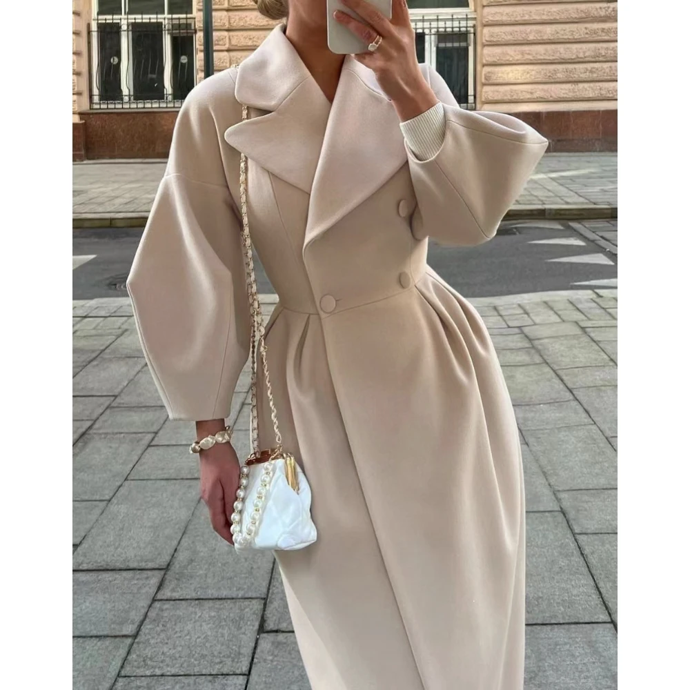 Sehe Fashion Retro Court Style Tweed Jacket - Long Coat