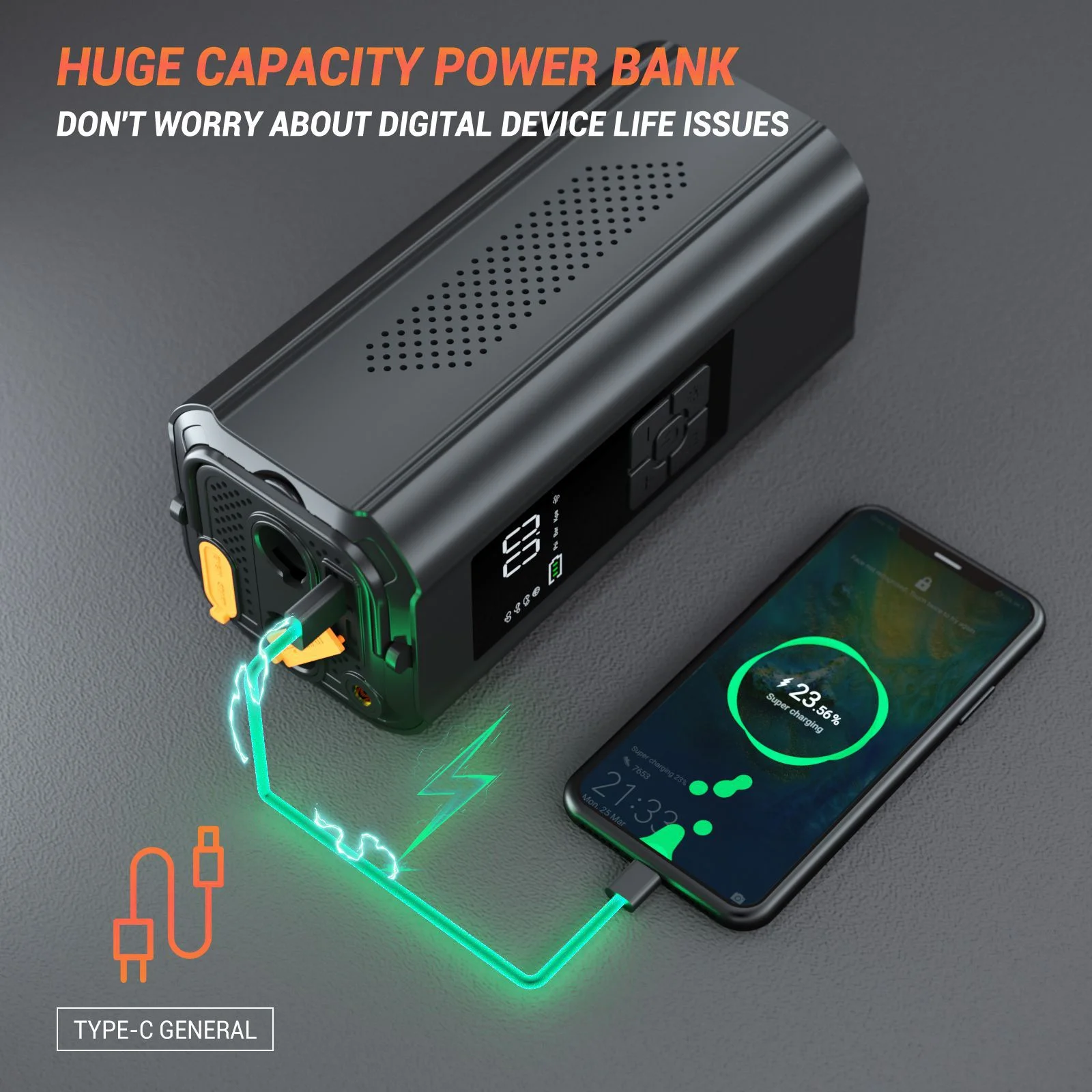 OEM/ODM Multifunctional 4 in 1 1000A Jump Starter with 150Psi Tire Inflators 1000mAh Power Bank Car Air Pump Car Battery Booster - view 6