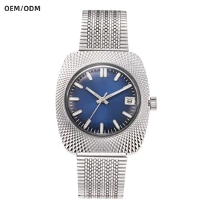 ODM Custom Best Sell New Geometric Design Reojes 36MM Luxury Business Automatic NH35 Movement Watches for Men With Calendar