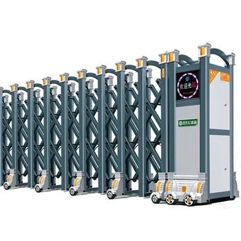 Automatic Aluminum Industrial Folding Gate Telescopic Sliding Main Gate Trackless Fence Retractable Driveway Barrier