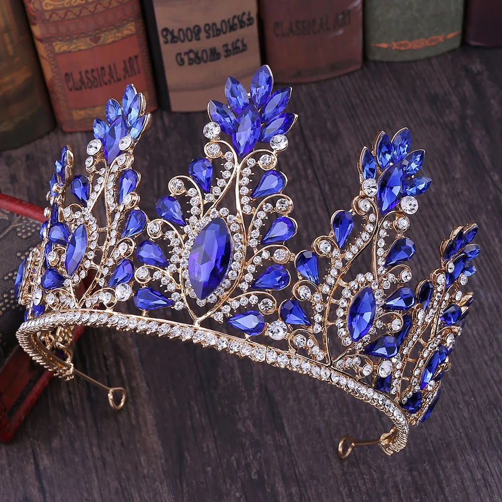 Queen Multicolour Crystal Luxurious Bridal Tiaras And Crowns Alloy ...