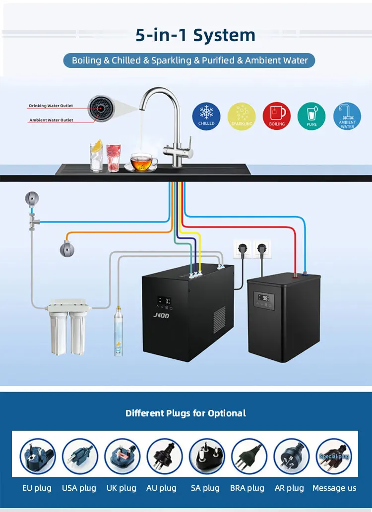 Jnod Kitchen Under Sink Sparkling Filter Soda Water Dispenser Chilled