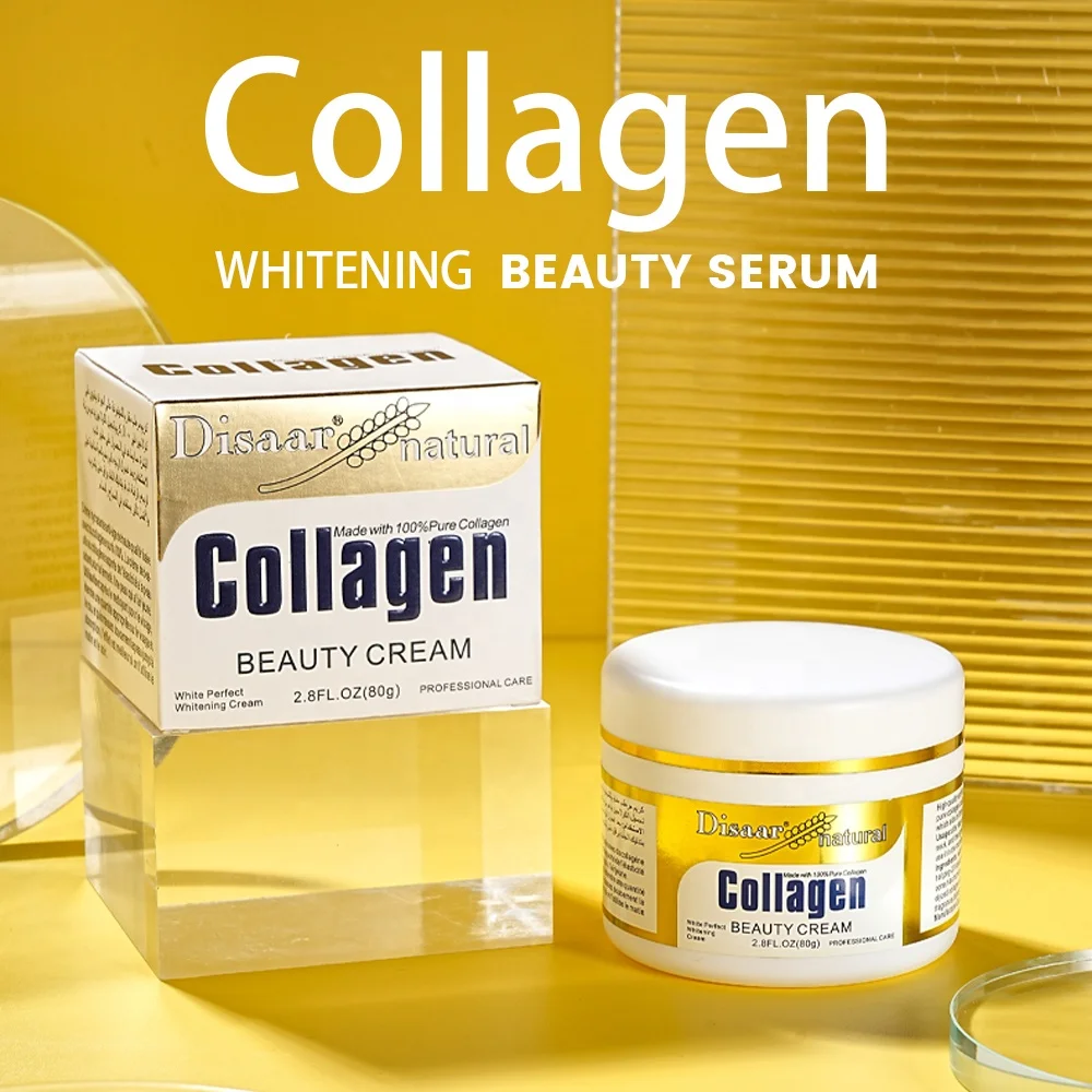 Crème Visage Collagène & Acide Kojique - Ultra Éclaircissante, Anti-Âge, Anti-Imperfections 80ml