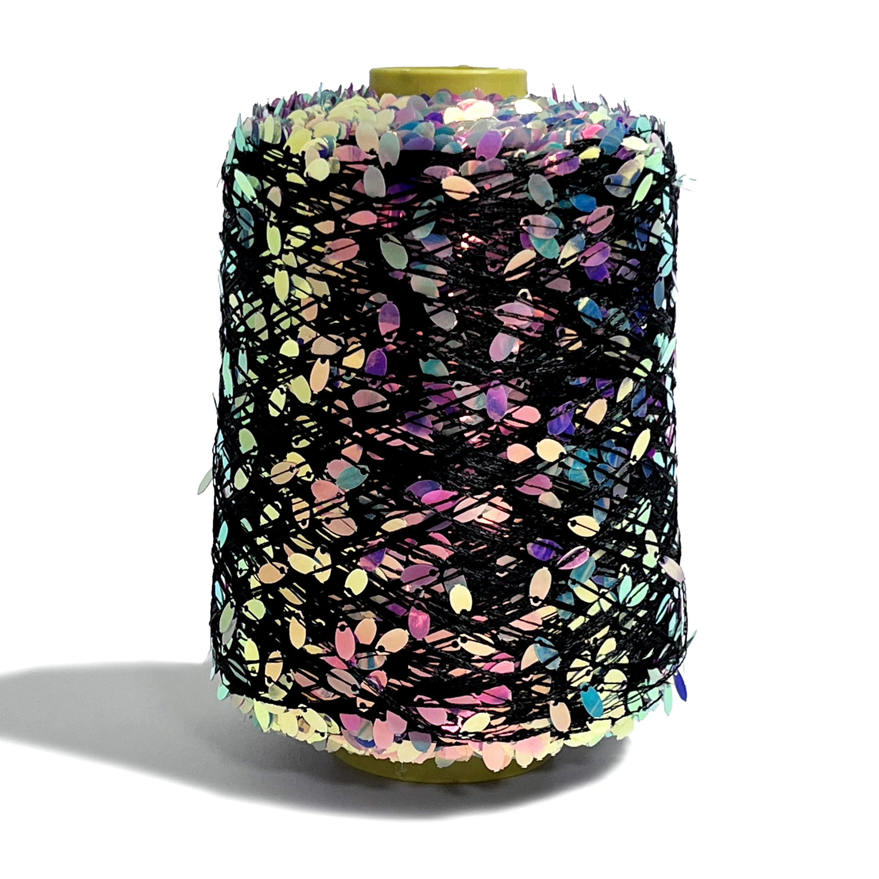 Причудливая овальная пряжа с блестками для вязания хлопчатобумажной пряжи ручного