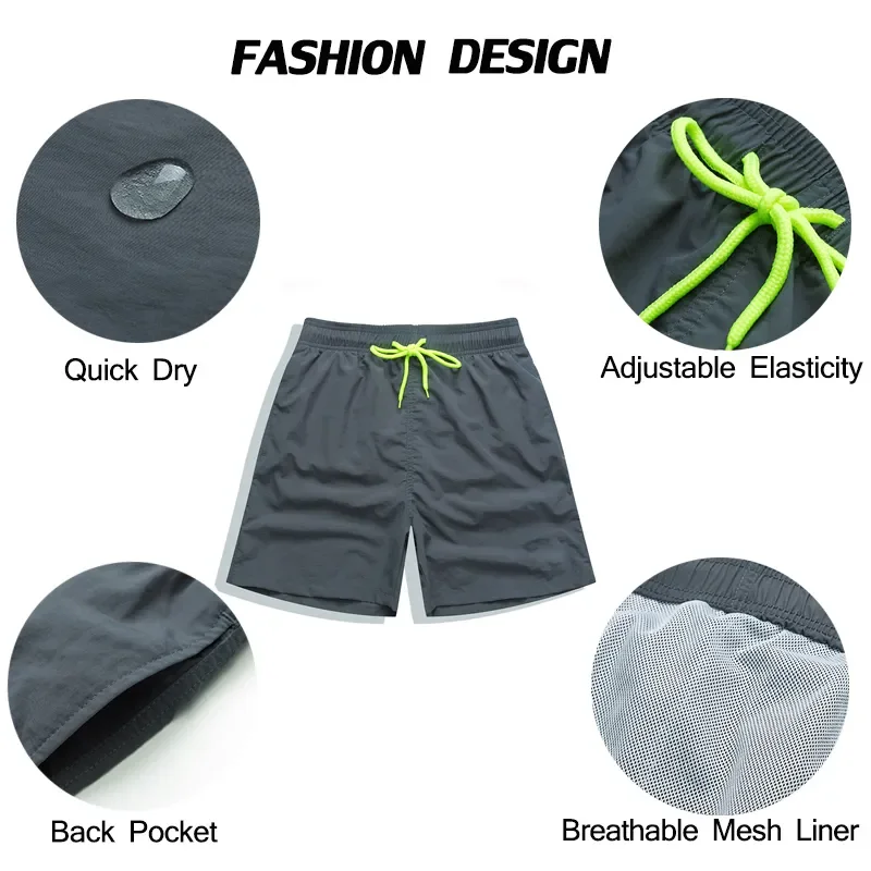 Sommer Elastische Taille Benutzerdefinierte Herren Badeshorts Lauf Polyester Badehose Mesh Strand Shorts Für Men562_voghion.com