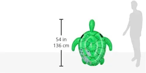 Jilong 37611 Inflatable Sea Turtle Pool Float Animal Shape Pool Rider for Kids