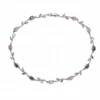 White gold purple pink tulip necklace