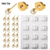 12Pairs-3mm Gold Clear