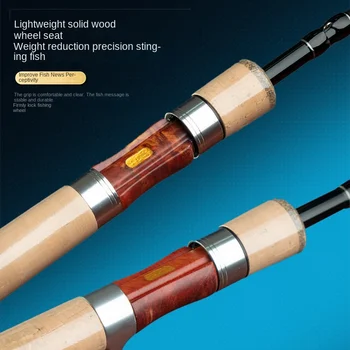 Cheery Telescopic for Micro Horse Mouth Rod Carbon Soft Wood Handle 0.6kg Portable Luya White Strip Stream Fishing Rod – Soft Lure – view 5