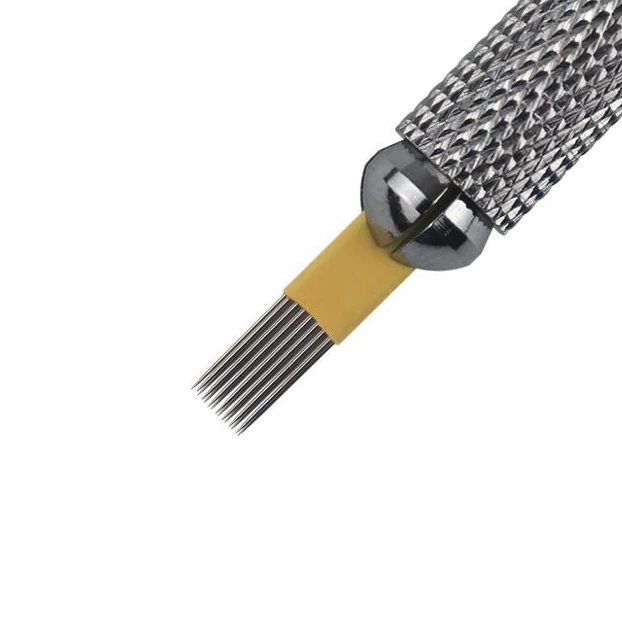 Medical Grade Stainless Steel 0.25mm Double Flat Microblading Needle for Eyebrow Tattoo and Permanent Makeup