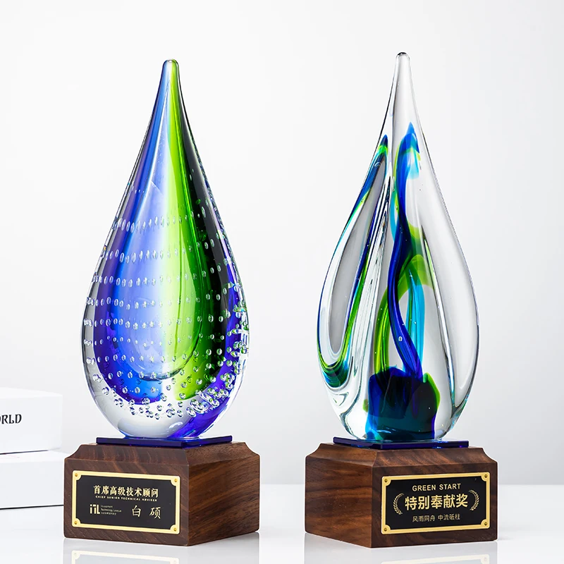 Factory wholesale custom new Hand-made glass trophy factory