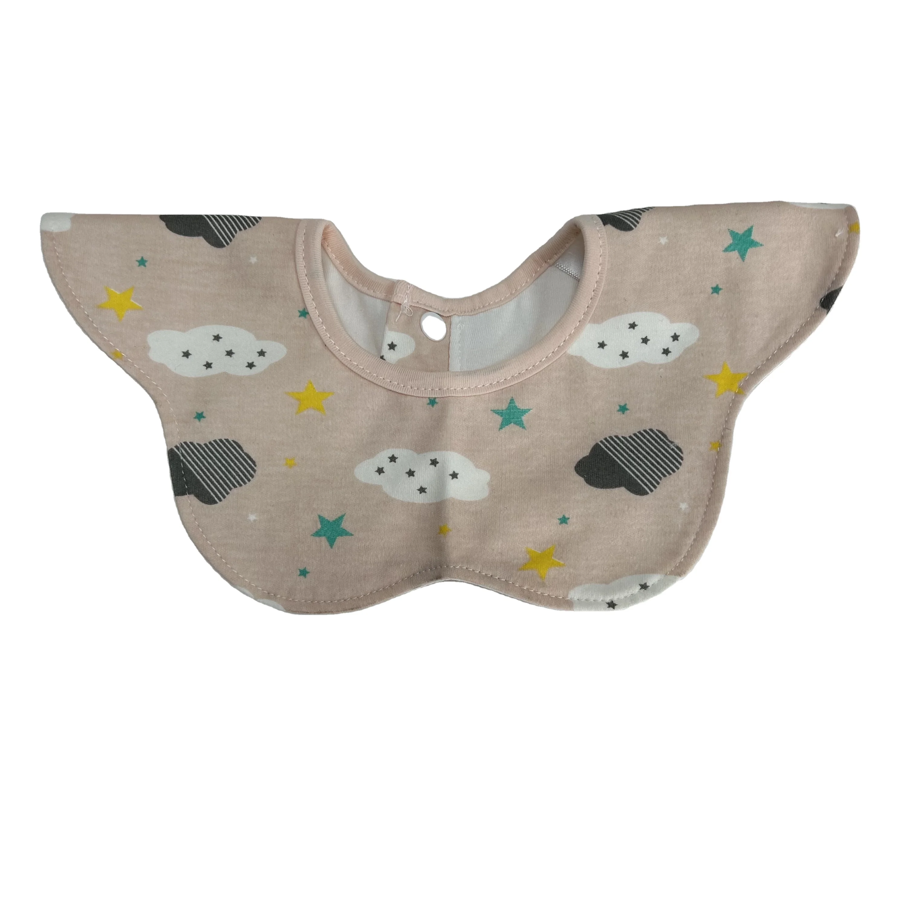 Cotton Snap Fastening Animal Pattern Baby Bib For Drooling And Teething ...