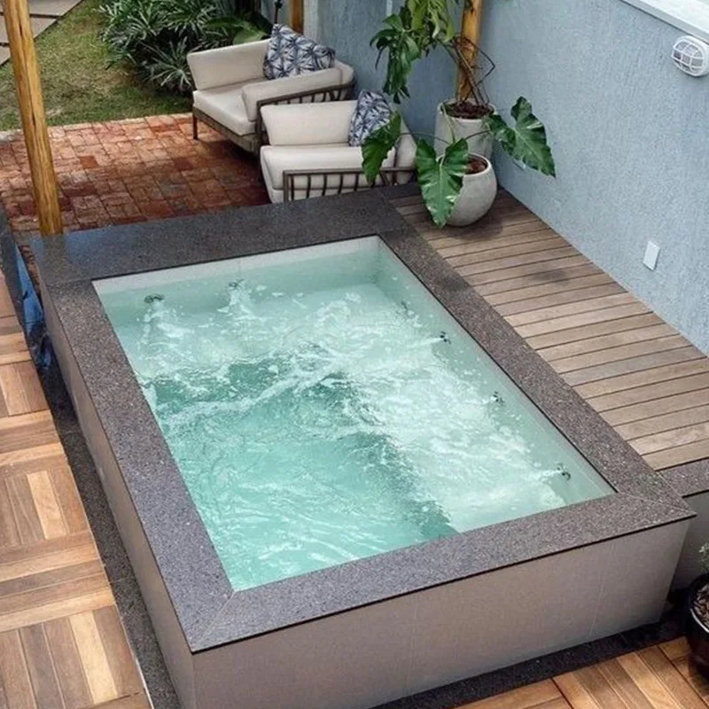 Outdoor Indoor Family Frp Fiberglass Portable Small Mini 2m Commercial  Above Ground Swimming Spa Pool with Spa and Hot