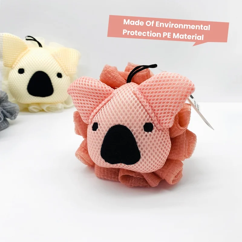 UUYP Wholesale Price for Export Koala Customized Soft Color Matching Scrubber Bathing Sponge Mesh Bath Luffa Foam Ball H192e20cfe56042aa8d3e8ffd75e95e5fQ