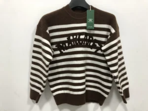 Women's High Quality Vintage Style Custom Knitted Crewneck Sweater Viscose/Cotton Anti-Wrinkle Breathable Winter Fashion Front